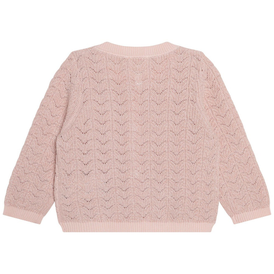 Carrement Beau Pink Metallic Yarn Knitted Cardigan | Sweaters & Knitwear | Bon Bon Tresor