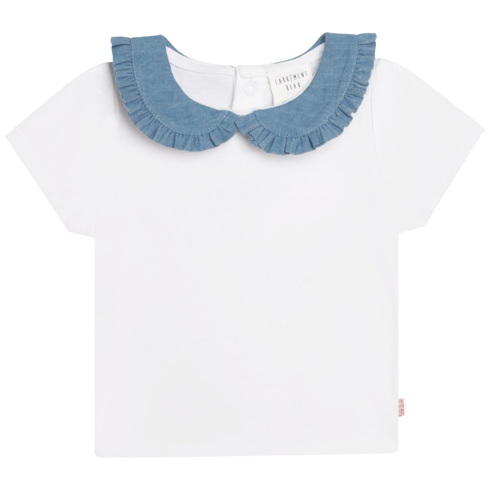 Carrement Beau Collared Denim T-Shirt | Tops & T-Shirts | Bon Bon Tresor
