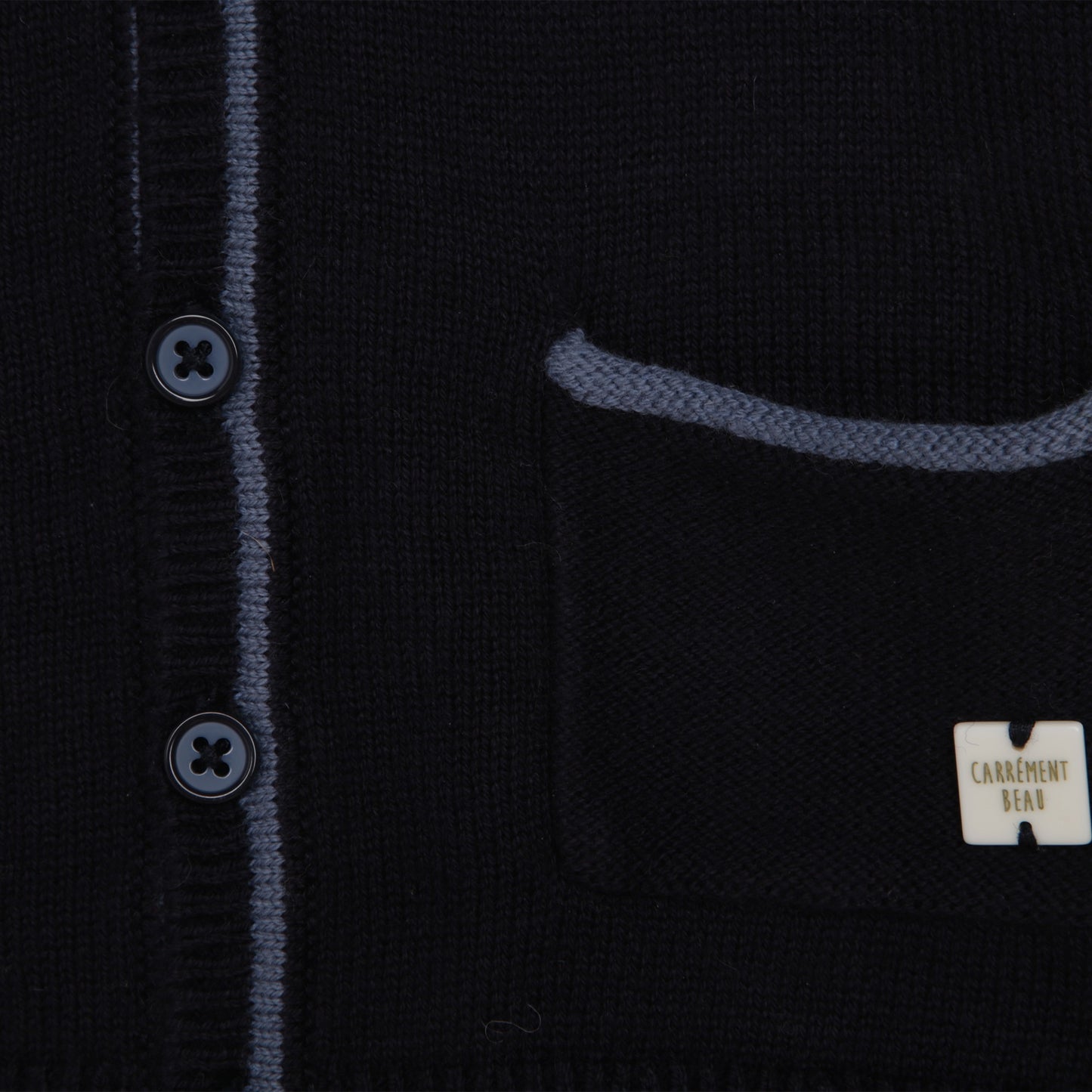 Carrement Beau Navy Knitted Cardigan | Sweaters & Knitwear | Bon Bon Tresor