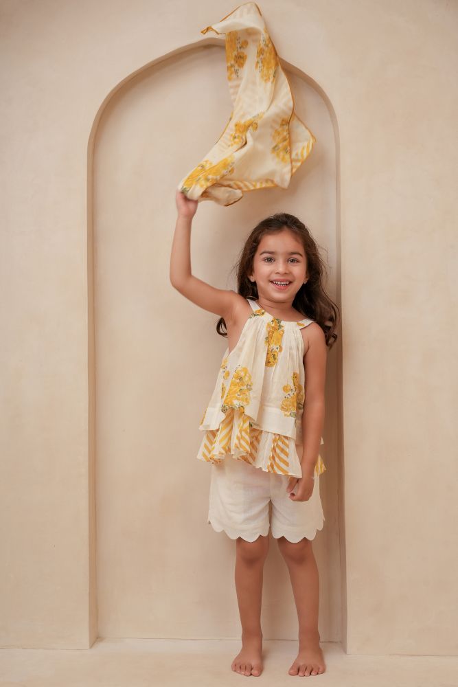 Yo Baby Pia Halter Top and Scallop Shorts Set