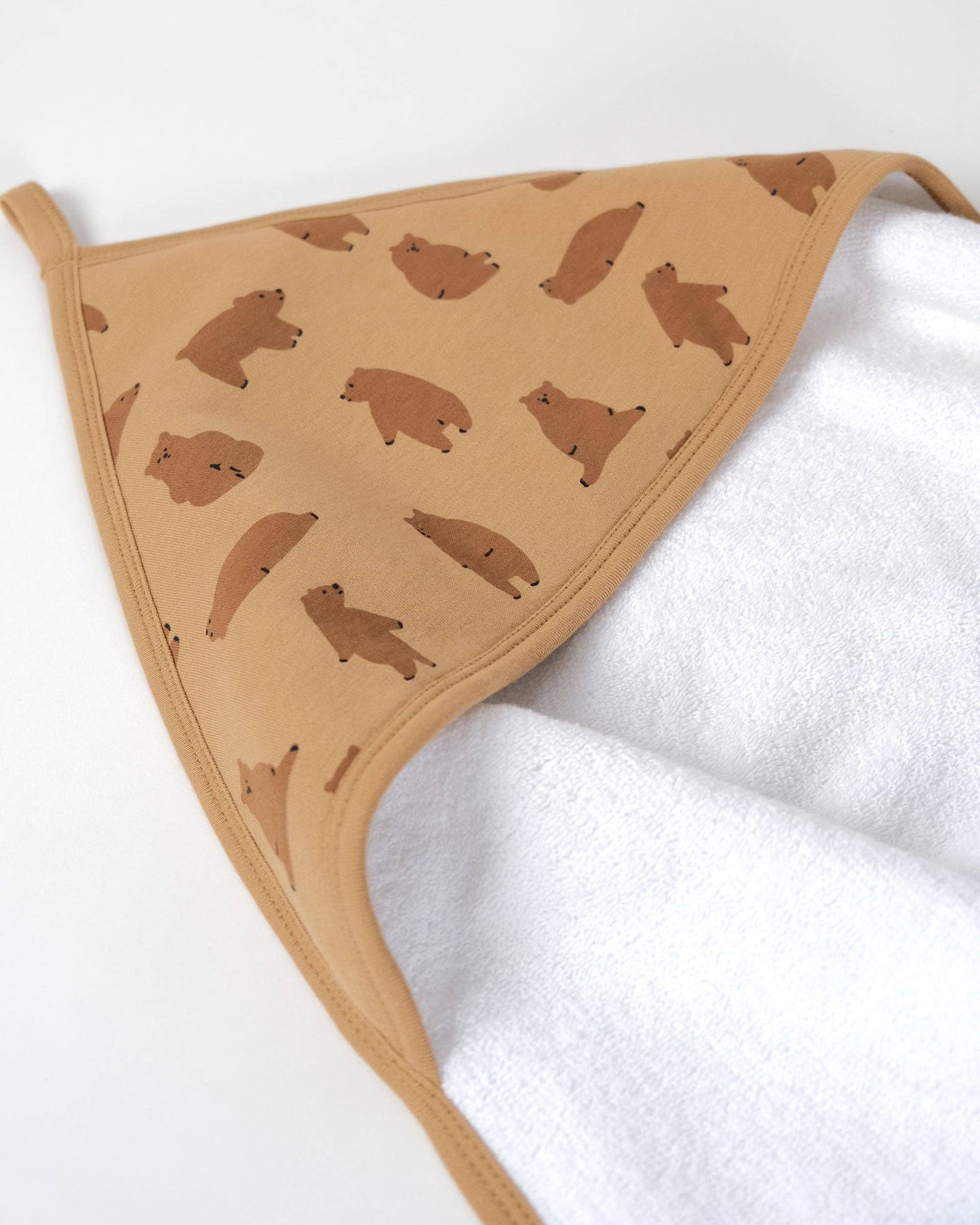 Babu Terry Hooded Baby Towel - Petal with Rose Trim