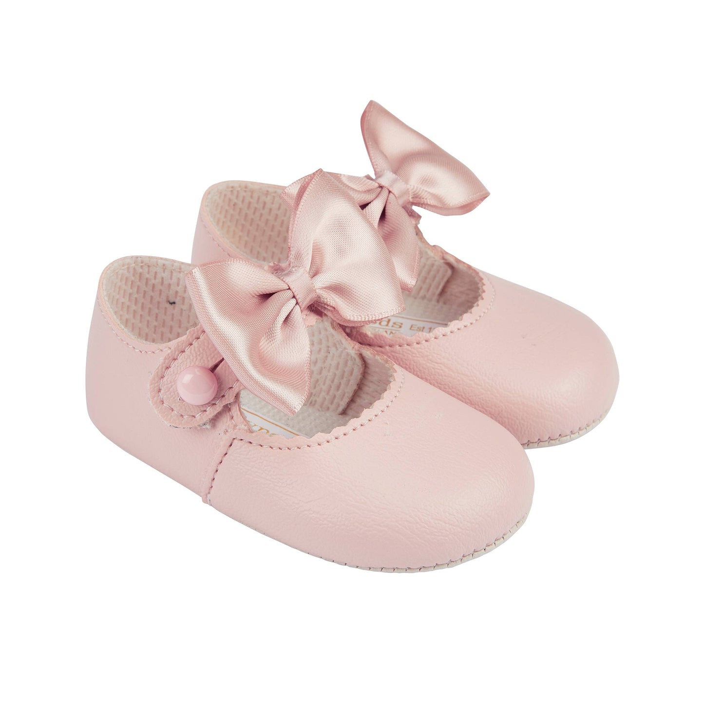 Baypods Soft Sole Baby Shoes With Matching Bow - White | Dress Shoes | Bon Bon Tresor