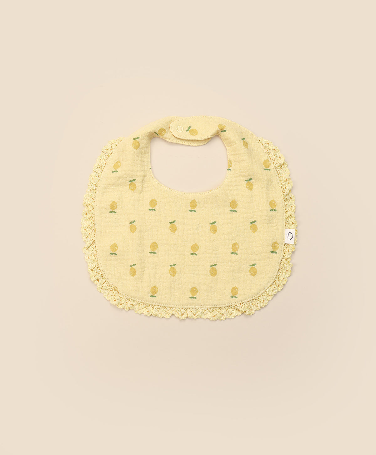 Lummi In Colour Organic Cotton Muslin Bib - Lemons