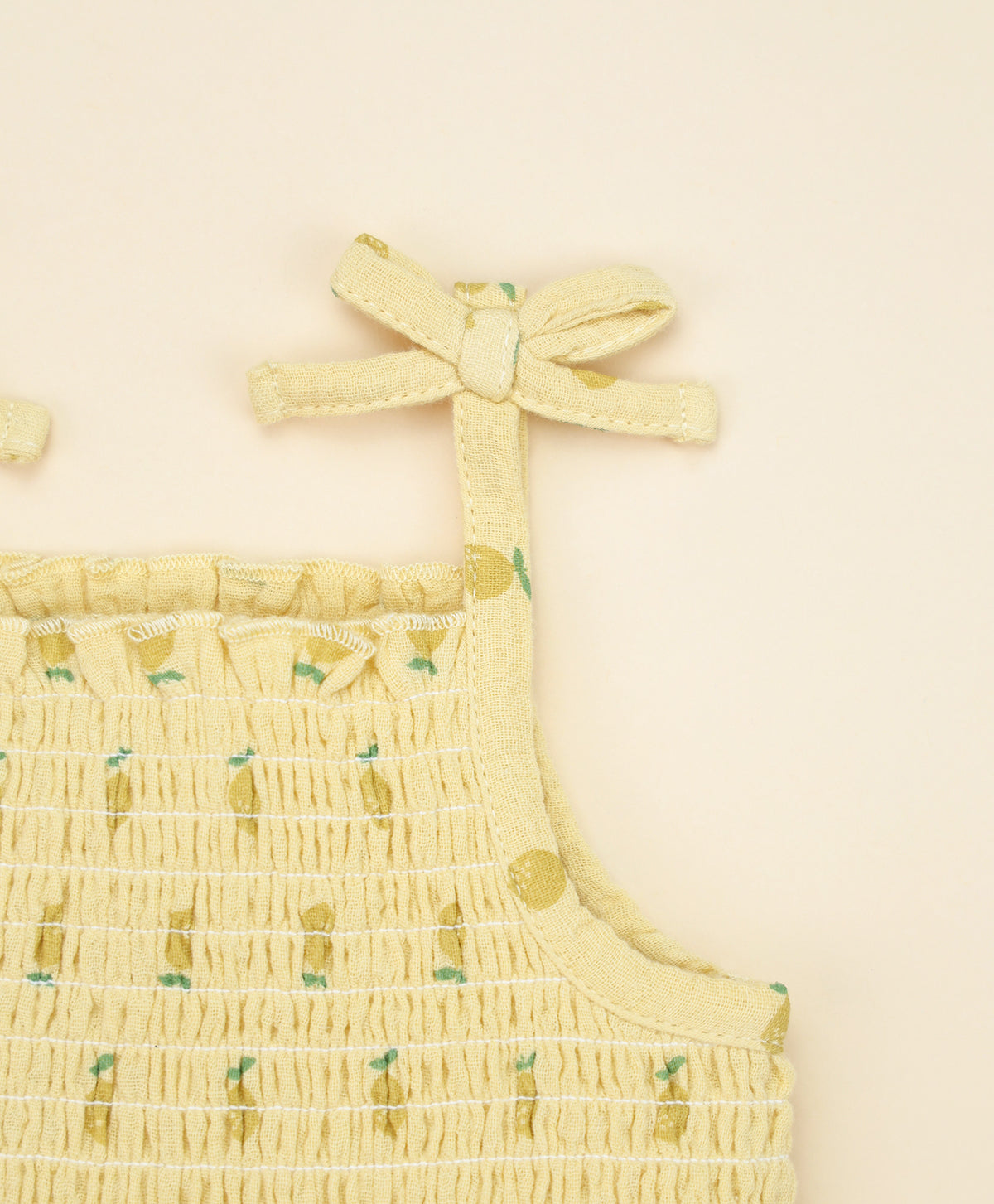 Lummi In Colour Organic Muslin Bubble Romper - Lemons