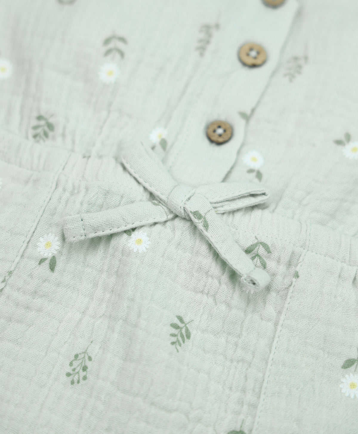 Lummi In Colour Organic Muslin Jumpsuit - Daisy Green
