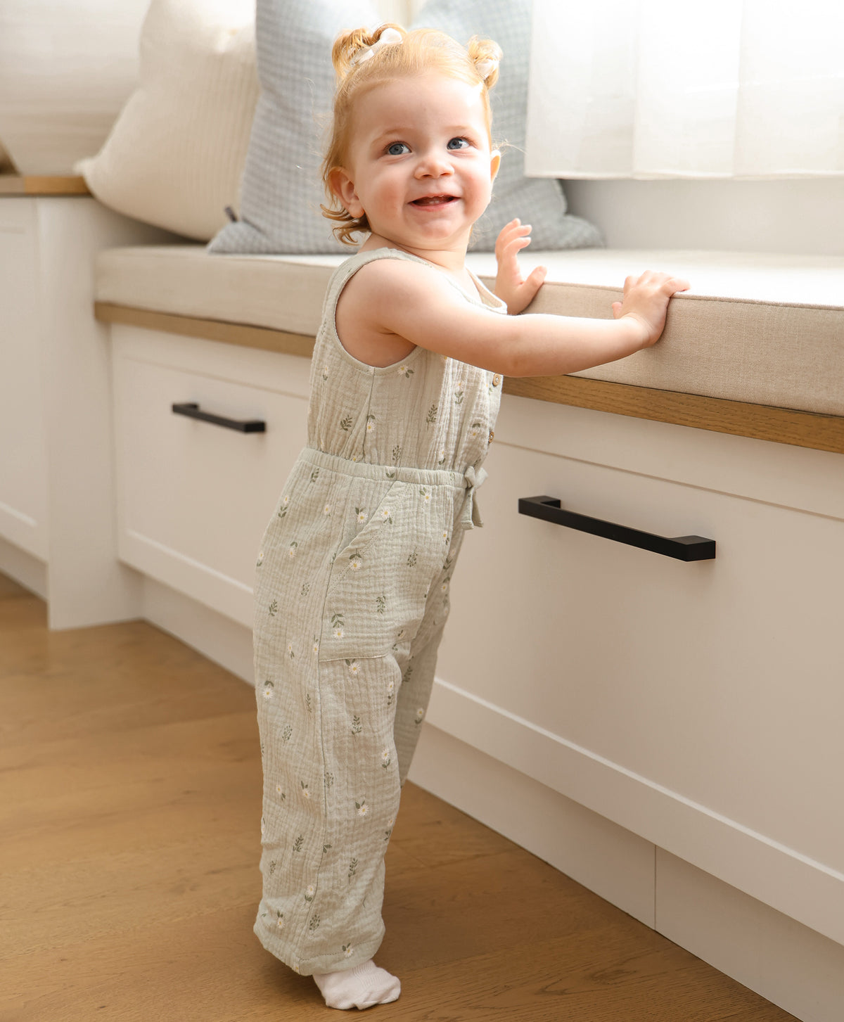 Lummi In Colour Organic Muslin Jumpsuit - Daisy Green
