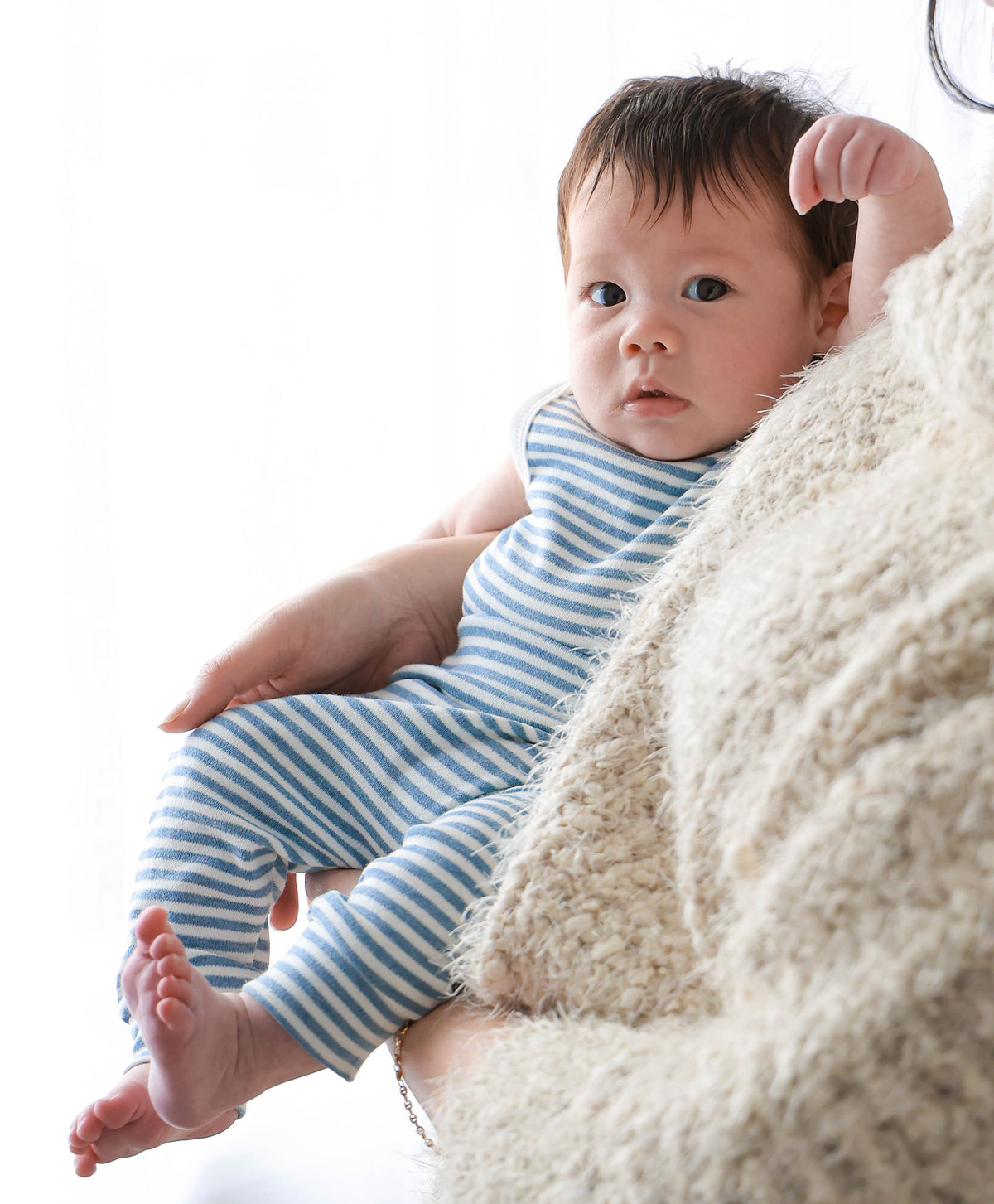 Lummi In Colour Organic Cotton Leggings - Blue Stripes
