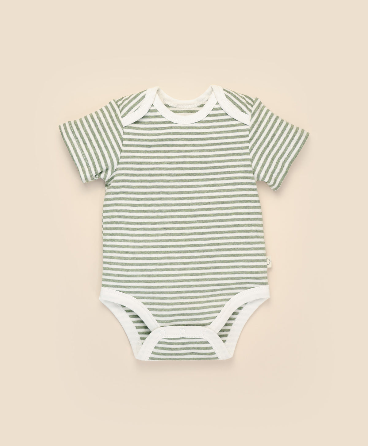 Lummi In Colour Organic Short Sleeve Bodysuit - Forest Stripes