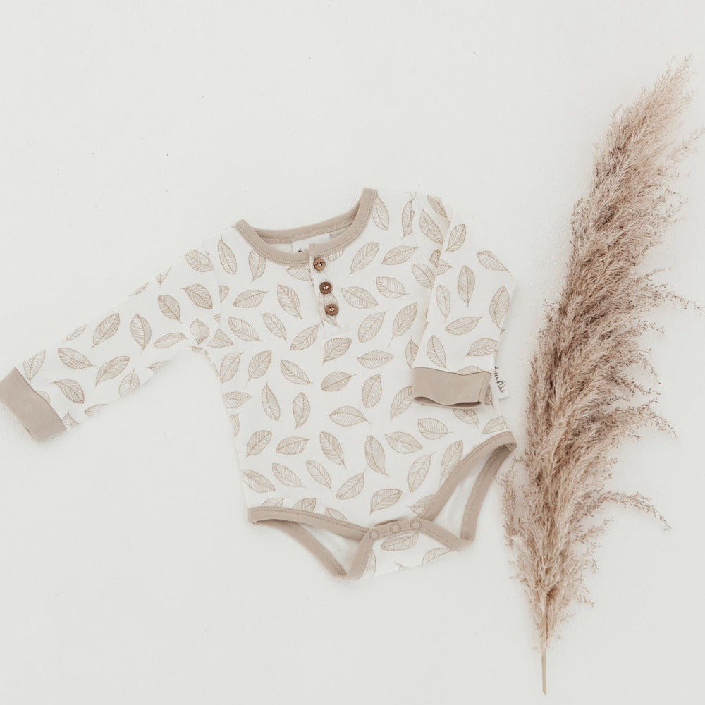Aster and Oak Leaf Henley Onesie | Rompers & Playsuits | Bon Bon Tresor