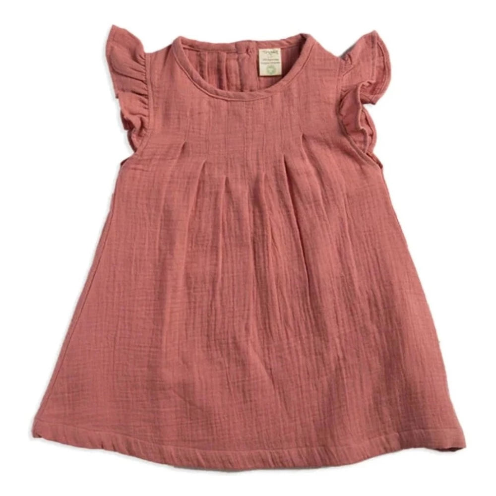 Tiny Twig Pintuck Dress Rose Gold Crinkle | Dresses | Bon Bon Tresor