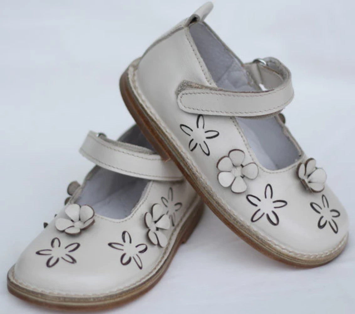 Morello Shoes - Toddler Cream Leather Mary Jane Shoes | Dress Shoes | Bon Bon Tresor