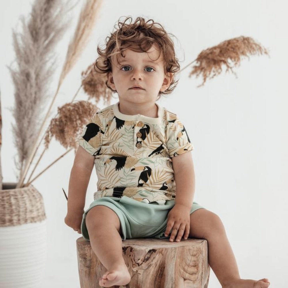 Aster and Oak Toucan Henley Tee | Tops & T-Shirts | Bon Bon Tresor