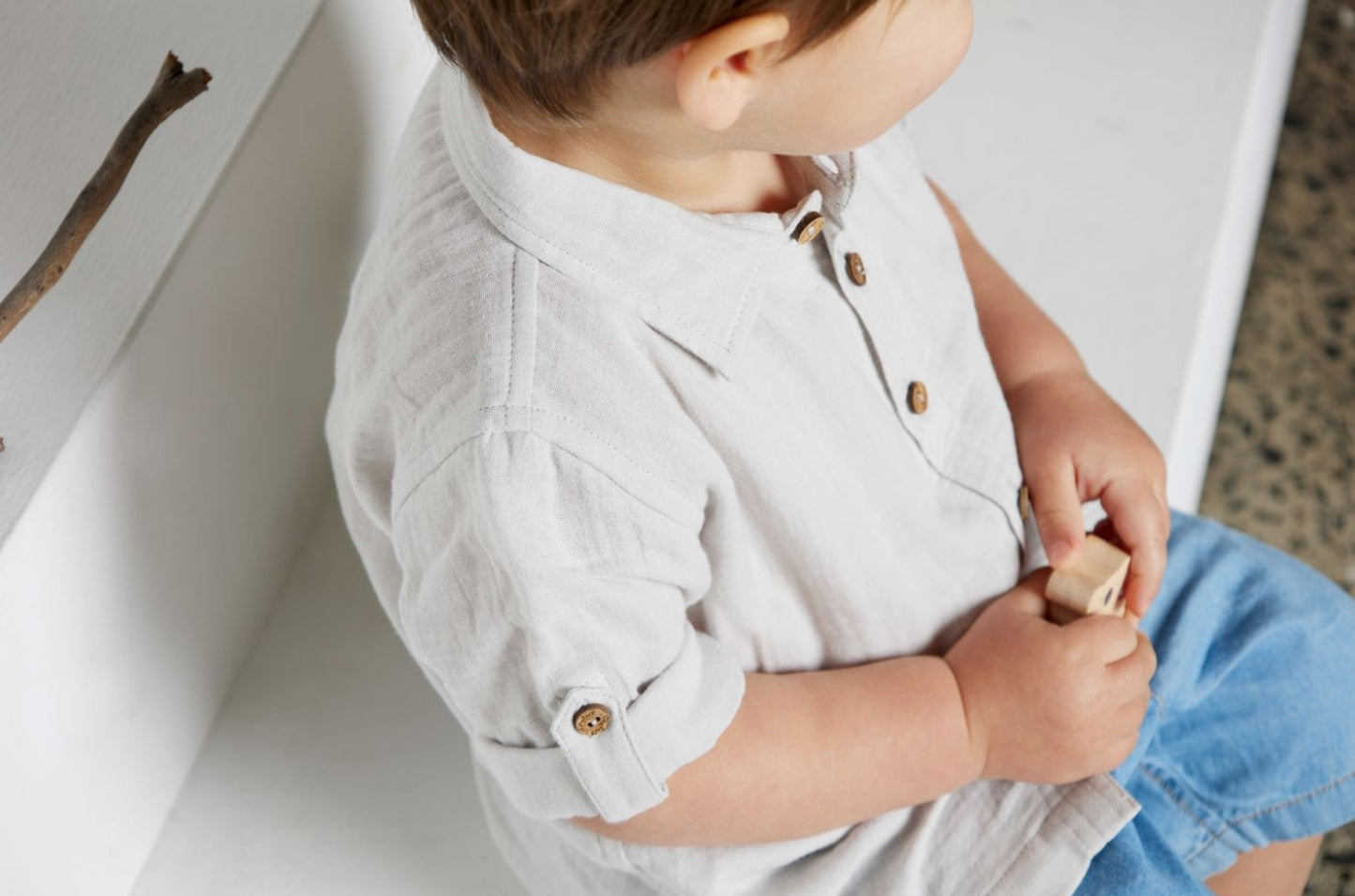 Tiny Twig Vapour Crinkle Cambric Shirt | Tops & T-Shirts | Bon Bon Tresor