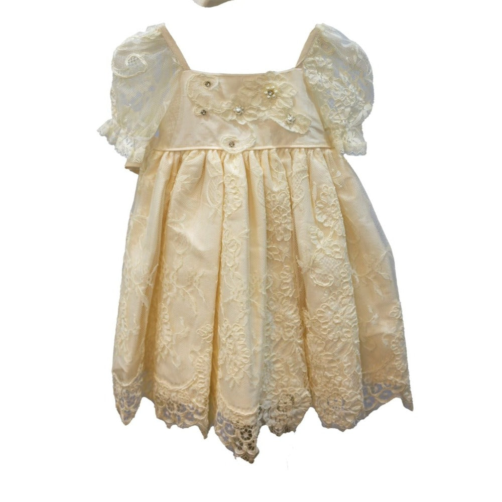 Christening - Christina Ivory Silk Lace Dress | Dresses | Bon Bon Tresor
