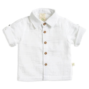 Tiny Twig White Crinkle Cambric Shirt | Tops & T-Shirts | Bon Bon Tresor
