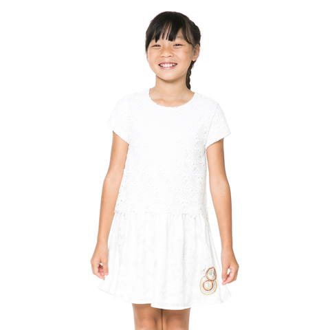 Desigual Kidswear Ivory Topeka Dress | Dresses | Bon Bon Tresor