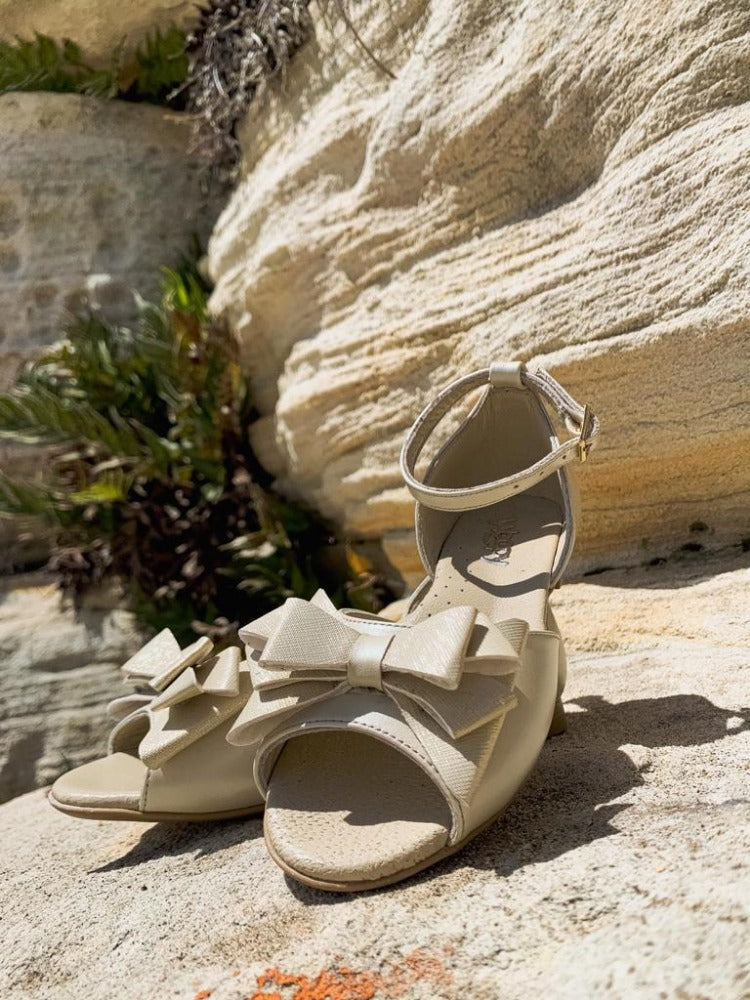 Kiddie Couture Girls Loretta Shoes - Beige | Dress Shoes | Bon Bon Tresor