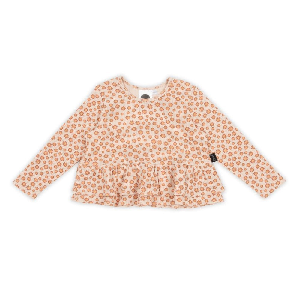 Kapow Kids Fresh As A Daisy Peplum LS Top | Tops & T-Shirts | Bon Bon Tresor