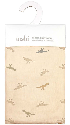 Toshi Wrap Muslin Dinosauria | Wraps & Swaddles | Bon Bon Tresor