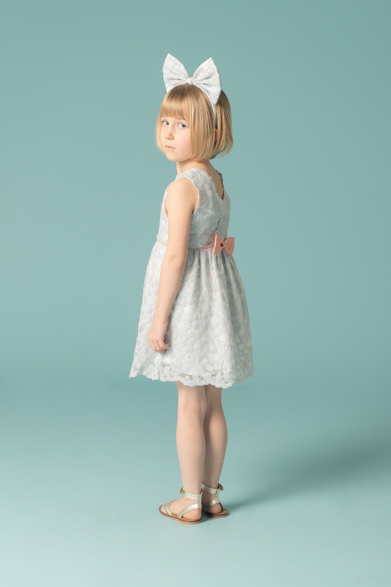 Hucklebones Powder Blue Lace Party Dress | Party Dresses | Bon Bon Tresor