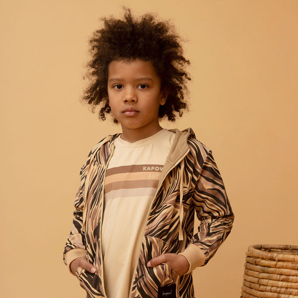 Kapow Kids Animalistic Reversible Zip Jacket | Sweaters & Knitwear | Bon Bon Tresor