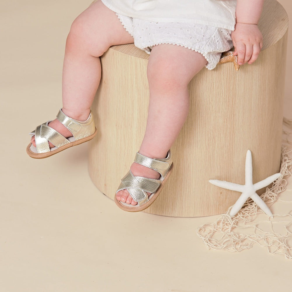Pretty Brave Criss Cross Sandal Gold | Sandals | Bon Bon Tresor