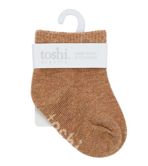 Toshi Organic Ankle Socks Dreamtime Walnut | Socks | Bon Bon Tresor