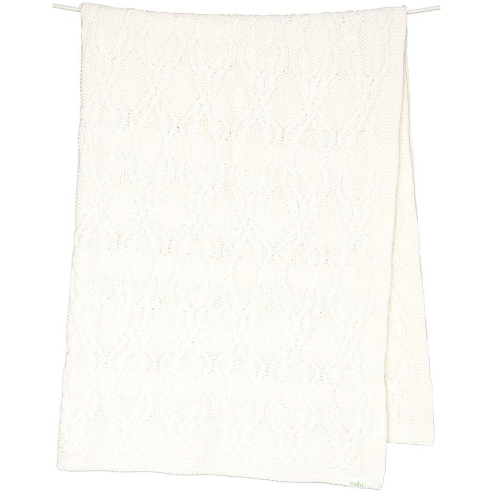 Toshi Organic Knit Blanket Bowie Cream | Blankets | Bon Bon Tresor