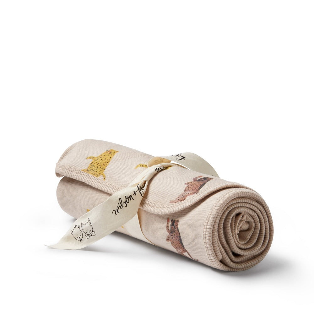 Wilson and Frenchy Organic Rib Bunny Rug Roar | Wraps & Swaddles | Bon Bon Tresor