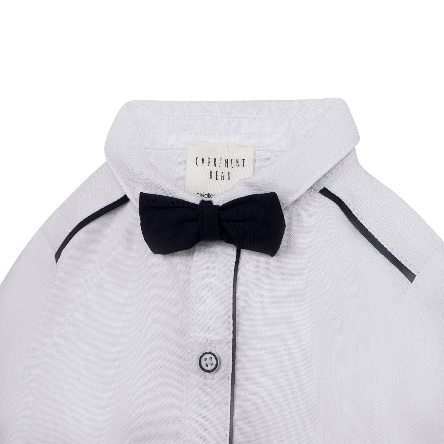 Carrement Beau White Shirt and Navy Bow Tie | Tops & T-Shirts | Bon Bon Tresor