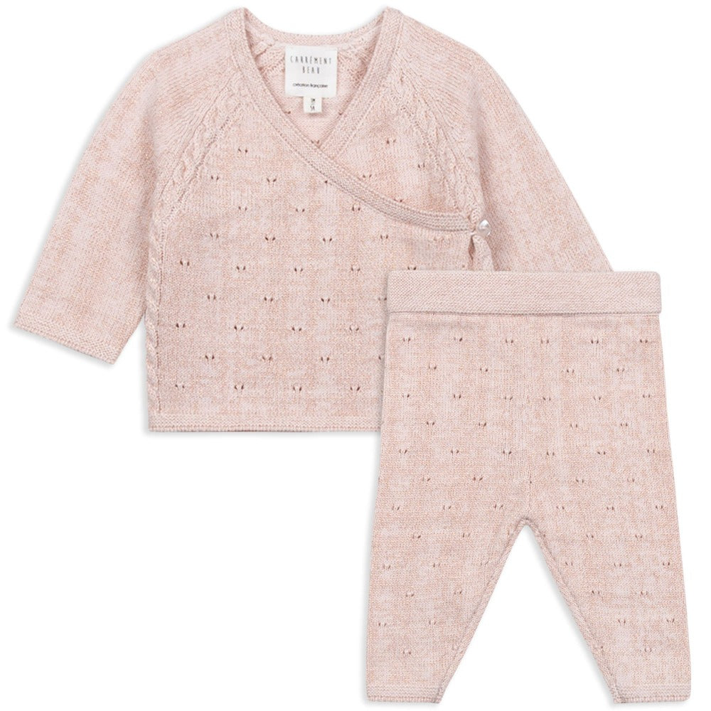 Carrement Beau Pale Pink Top and Trouser Set | Sweaters & Knitwear | Bon Bon Tresor