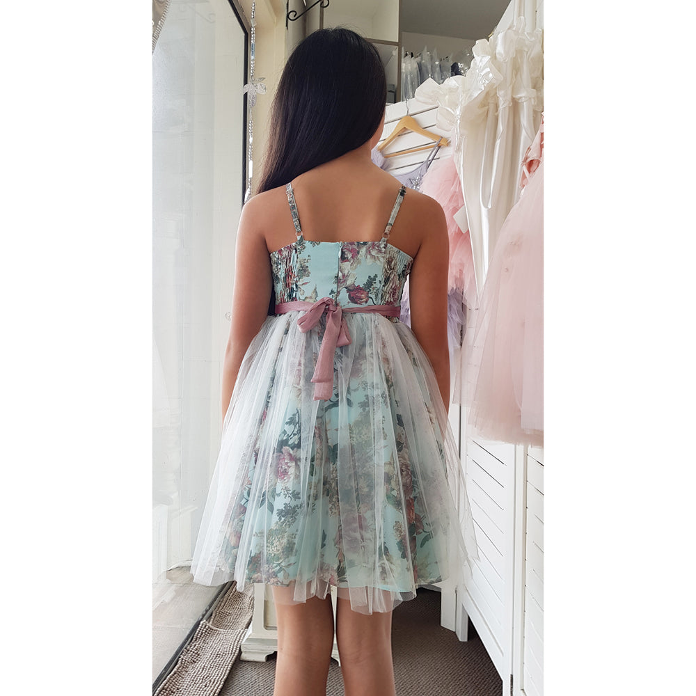 Beggi Blue Vintage Rose Party Dress | Party Dresses | Bon Bon Tresor