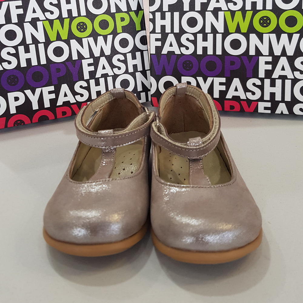 Kiddie Couture Girls Valentina Leather Shoes Champagne | Dress Shoes | Bon Bon Tresor