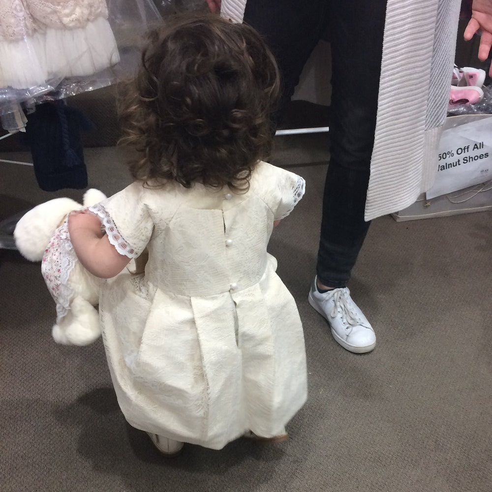 Styled By Alexandros - Girls Ivory Silk Lace Party Dress | Party Dresses | Bon Bon Tresor