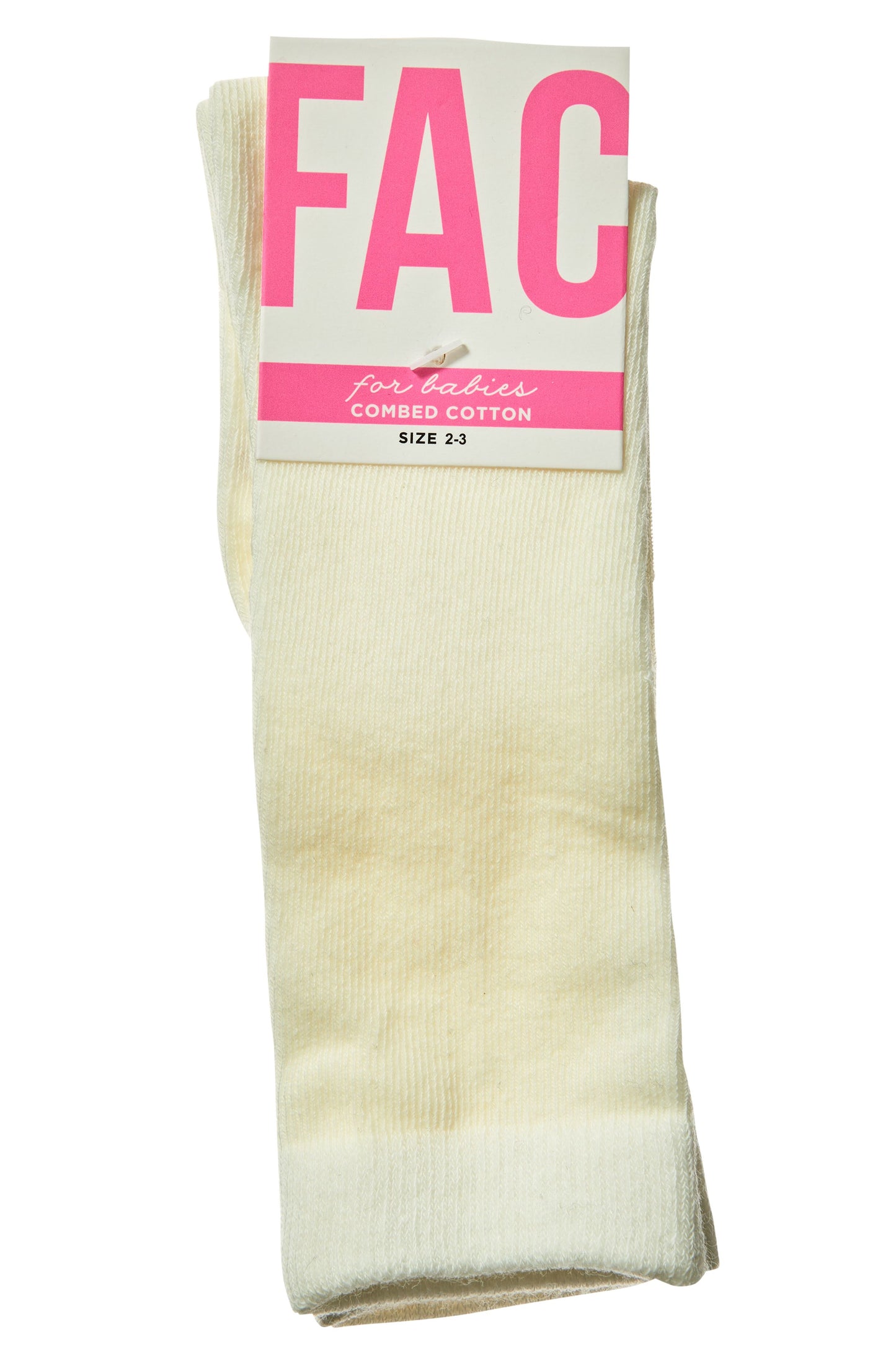 FAC Baby Combed Cotton Knee High Sock - Cream | Socks | Bon Bon Tresor