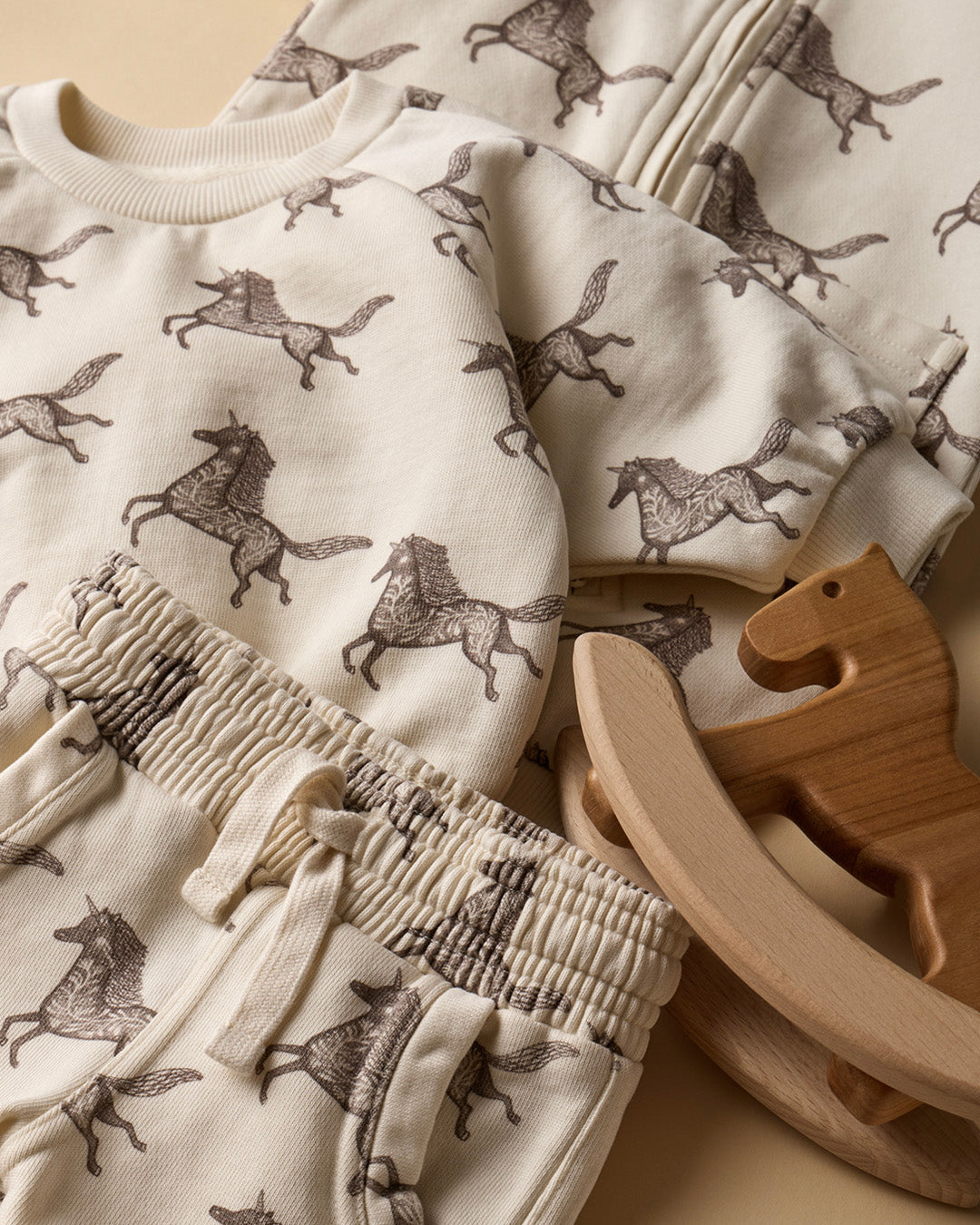 Wilson and Frenchy Baby Girls Organic Terry Sweat - Little Unicorn | Sweaters & Knitwear | Bon Bon Tresor