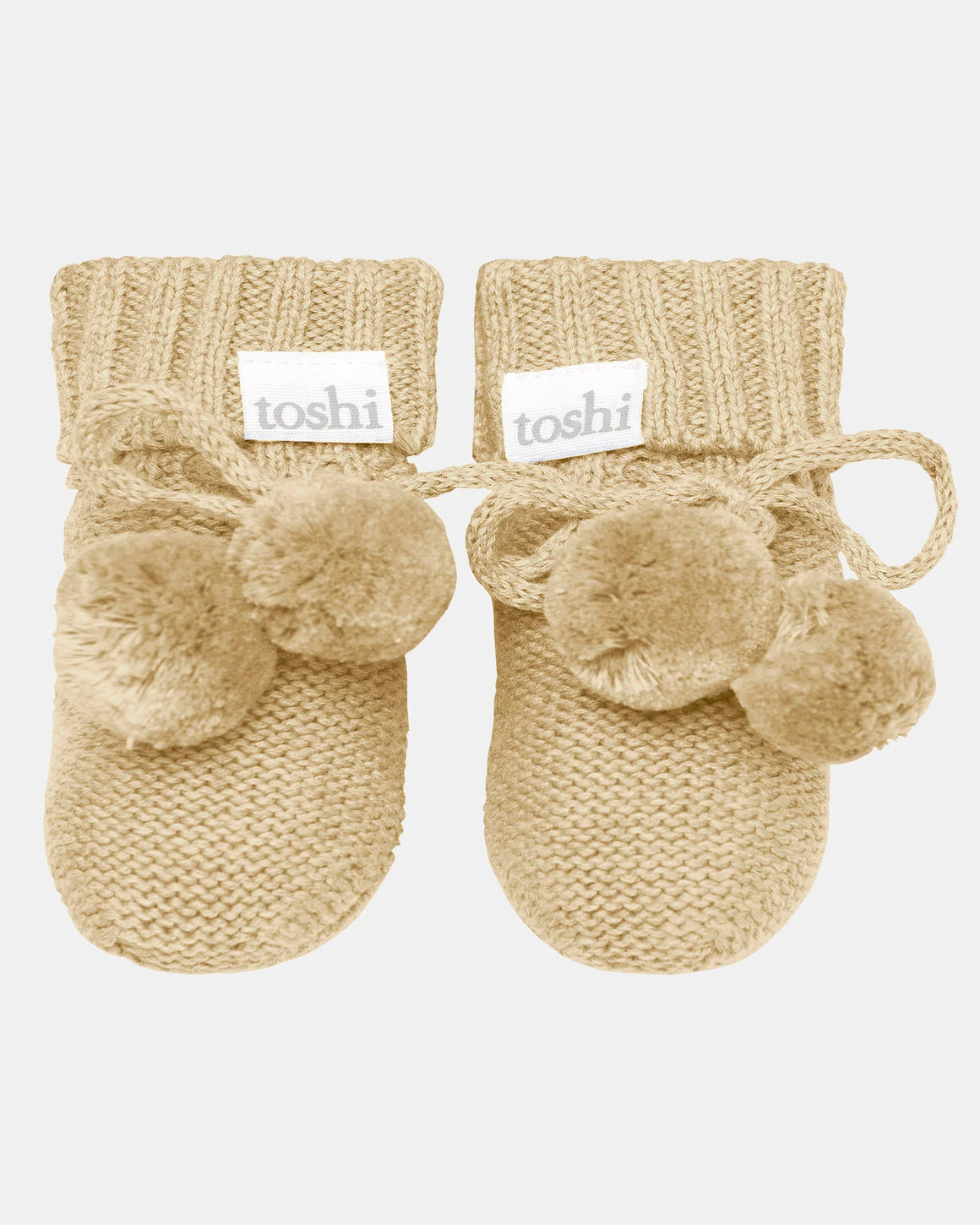 Toshi Organic Booties Marley Driftwood | Booties & Mittens | Bon Bon Tresor