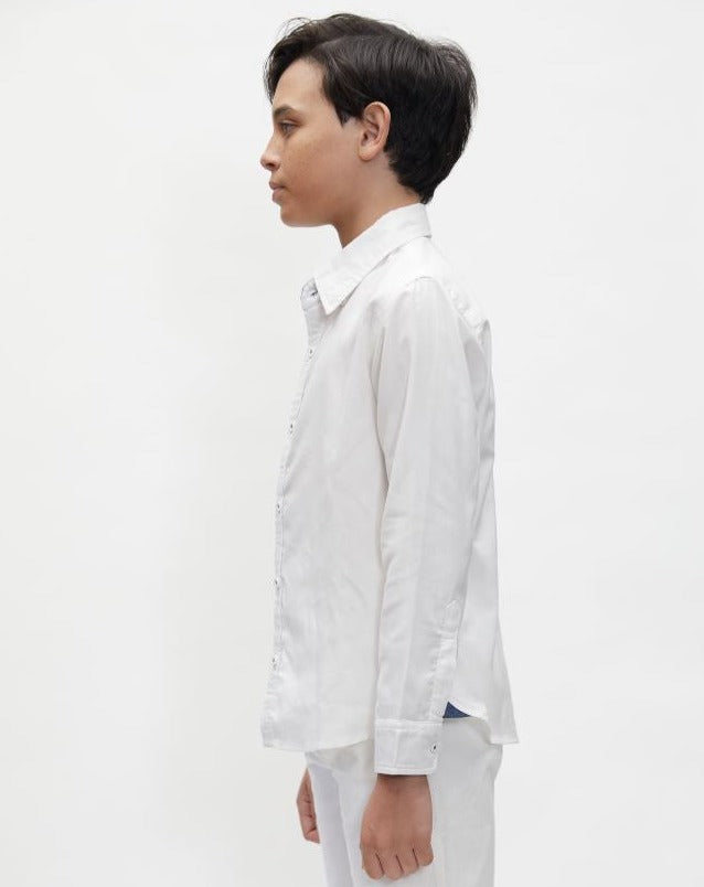 Marc Christian Kids Oxford Shirt White