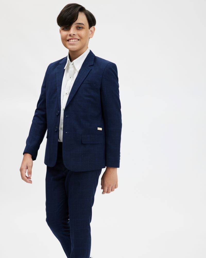 Marc Christian Kids James Blazer Blue Check | Suits & Sets | Bon Bon Tresor