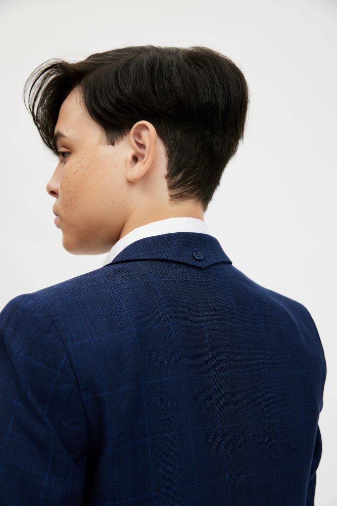 Marc Christian Kids James Blazer Blue Check | Suits & Sets | Bon Bon Tresor
