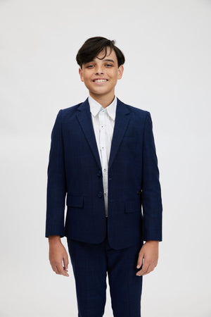 Marc Christian Kids James Blazer Blue Check | Suits & Sets | Bon Bon Tresor