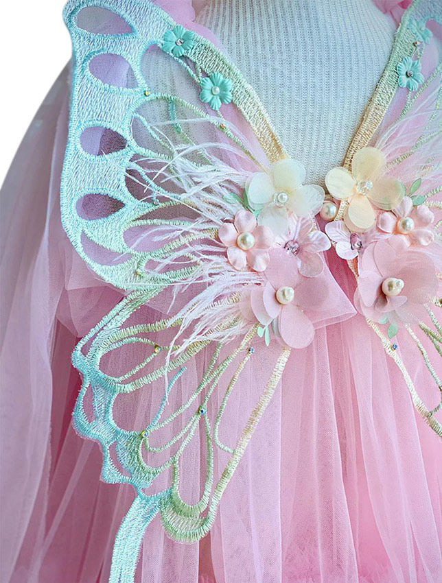Mimi Miya Seraphina Butterfly Wing Tulle Dress - Pink