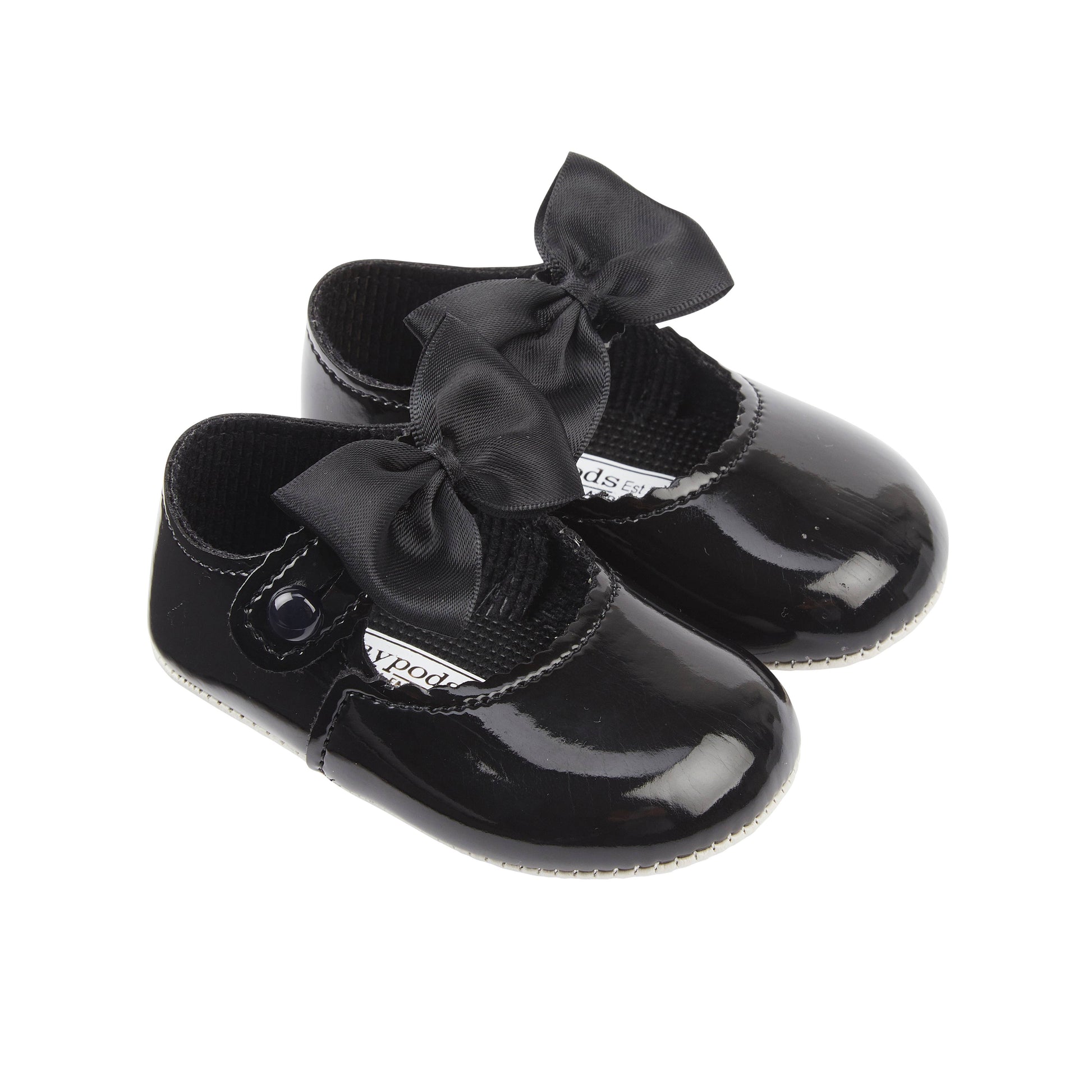 Baypods Soft Sole Baby Shoes With Matching Bow - White | Dress Shoes | Bon Bon Tresor
