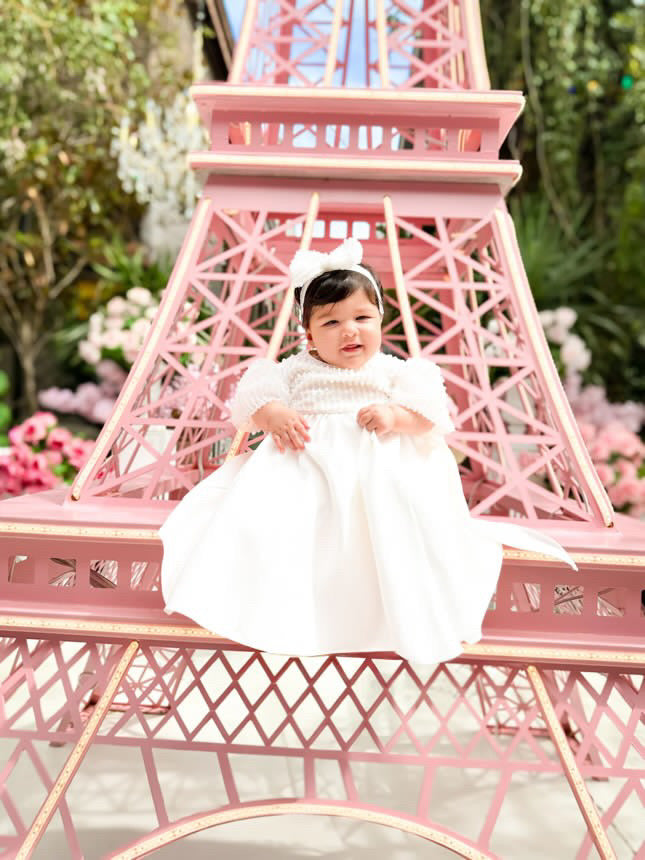 Mimi Miya Anja Girl's Christening Pearl and Mikado Dress | Dresses | Bon Bon Tresor