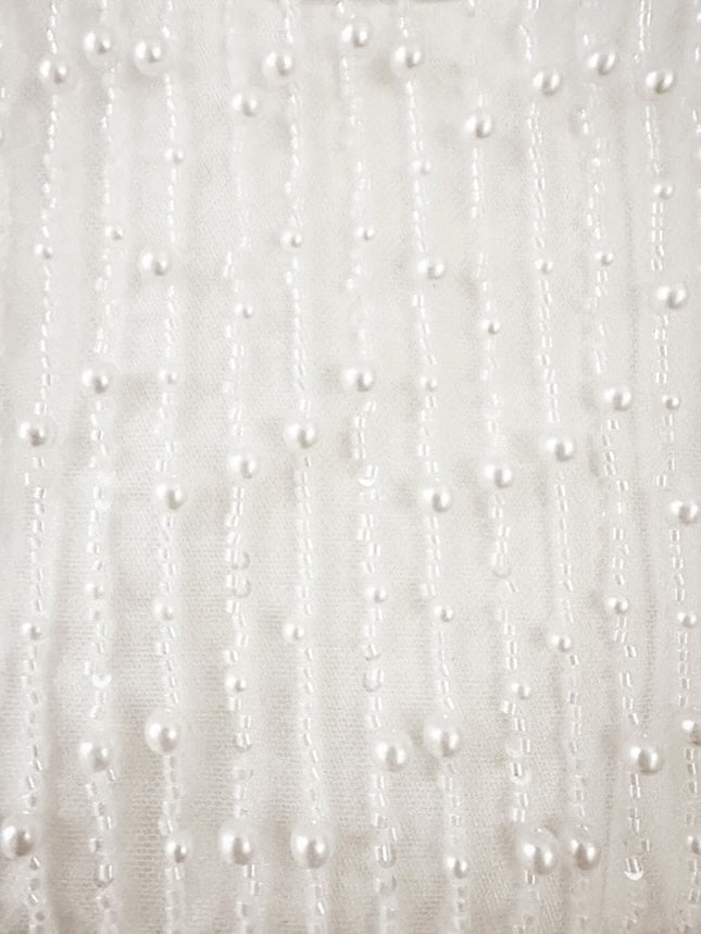 Mimi Miya Anja Girl's Christening Pearl Dress with Feathers | Dresses | Bon Bon Tresor
