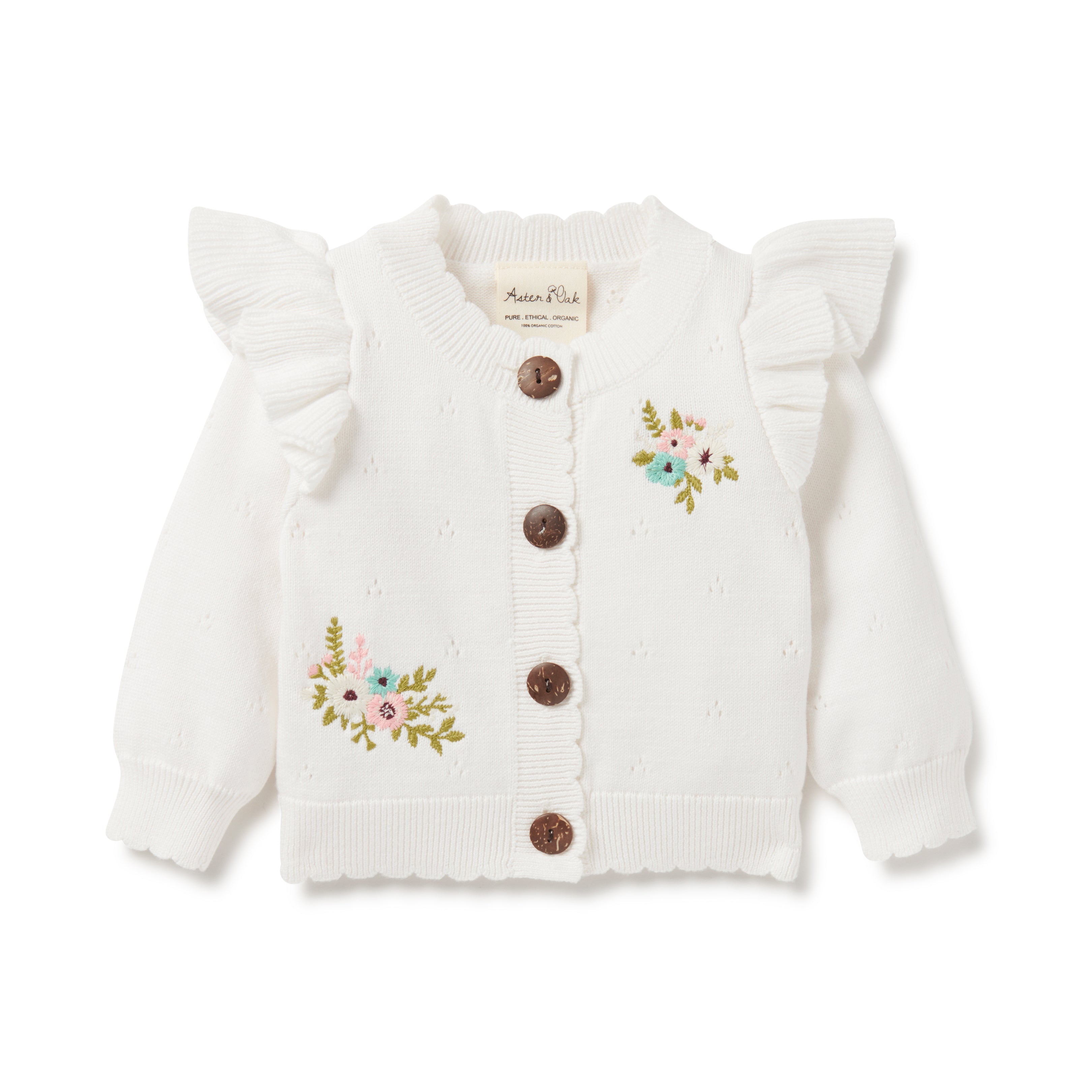 Aster and Oak Pointelle Knit Cardigan | Sweaters & Knitwear | Bon Bon Tresor