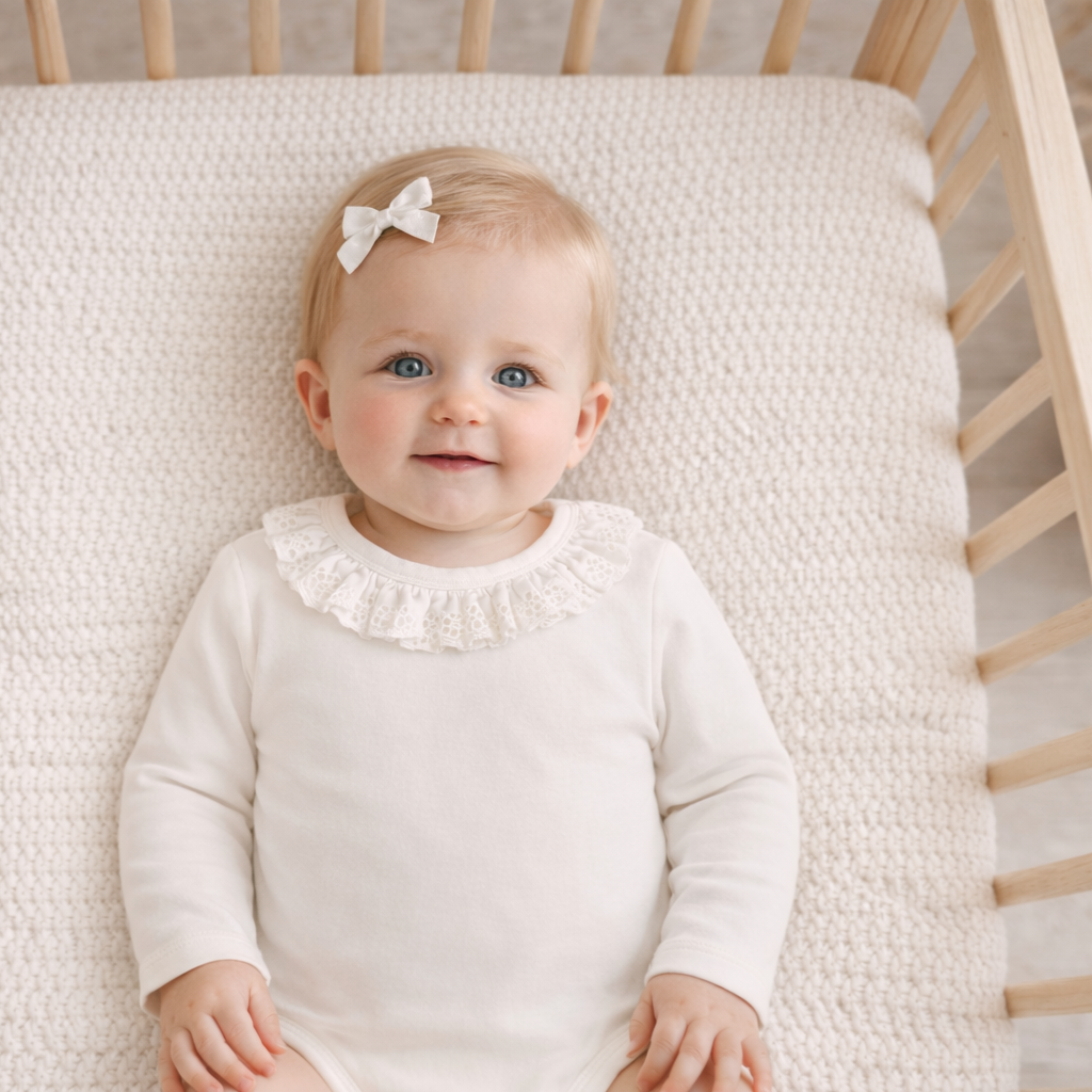 Aster and Oak Coconut Ruffle Onesie