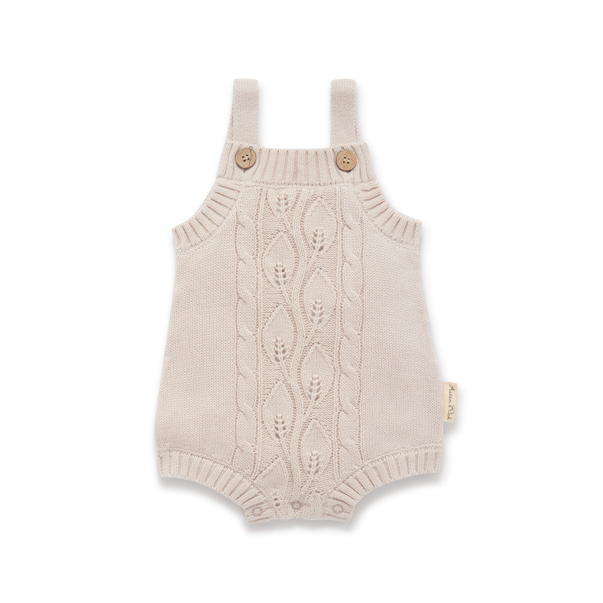Aster and Oak Oatmeal Cable Knit Romper | Rompers & Playsuits | Bon Bon Tresor