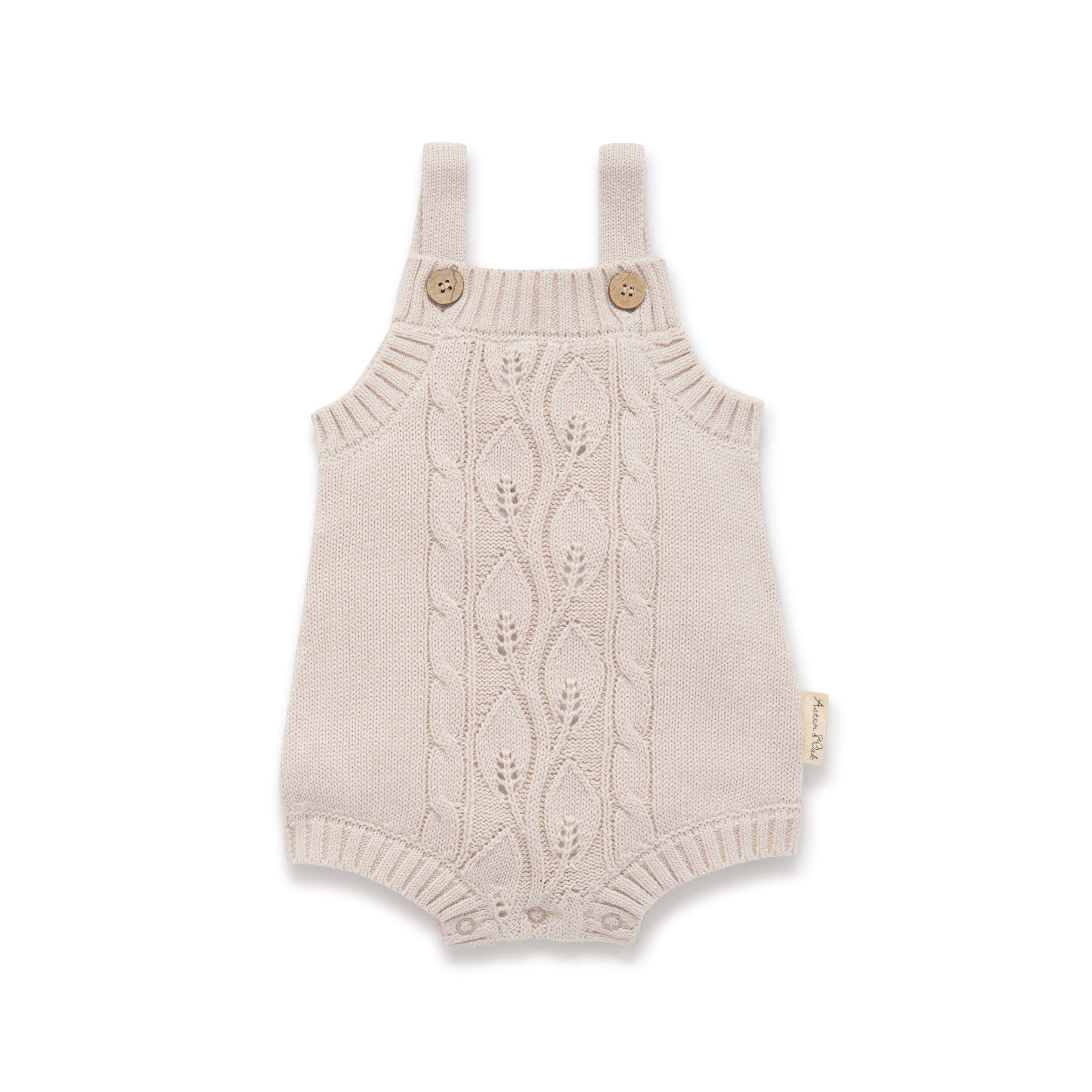 Aster and Oak Oatmeal Cable Knit Romper | Rompers & Playsuits | Bon Bon Tresor