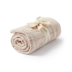 Aster and Oak Oatmeal Leaf Knit Blanket | Blankets | Bon Bon Tresor